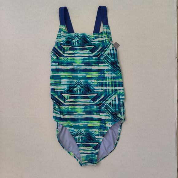 Medium champion green & blue one piece swimsuit - Picture 1 of 4